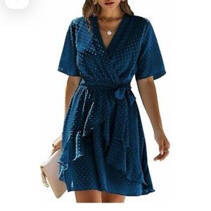 BTFBM Blue Swiss Dot Dress
